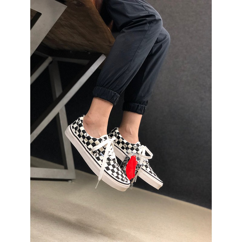 checkerboard vans laces womens