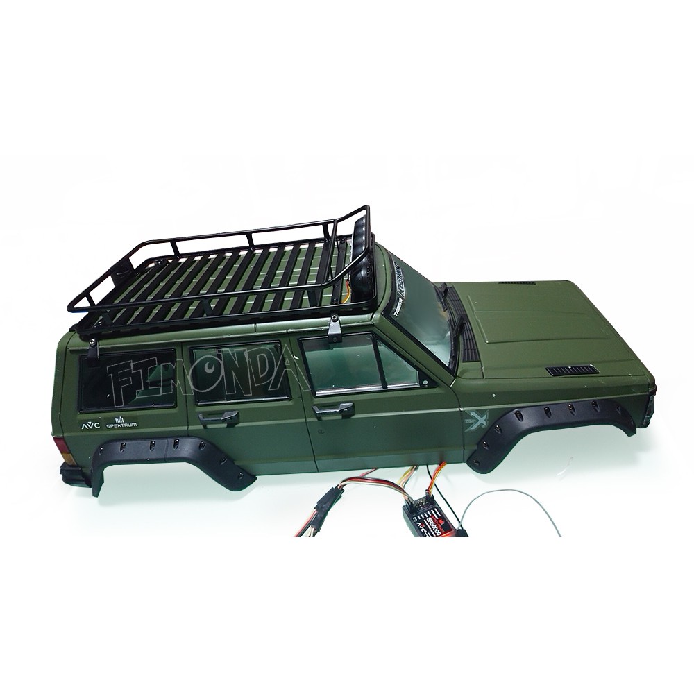 RiToEasysports RC Car Roof Luggage Rack Luggage Carrier with LED Light Compatible with TRX4 /GEN8/ Axial Scx10 III 1/10 RC Crawler Car 