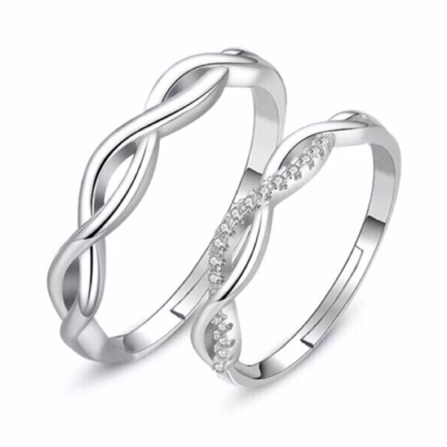 Maii Double Infinity Crystal Couple Ring Shopee Philippines