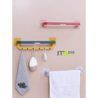 Manila Stock! Multi-purpose Double Layer Towel Bar Rack Holder with Hooks for Kitchen & Bath #4