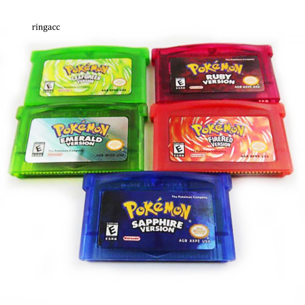 RACSapphire Emerald Fire Red Leaf Green Ruby Pokemon Game Card Cartridge For GBA Shopee