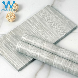 WANFISH gray wood wallpaper self-adhesive wall decor waterproof pvc wallpaper