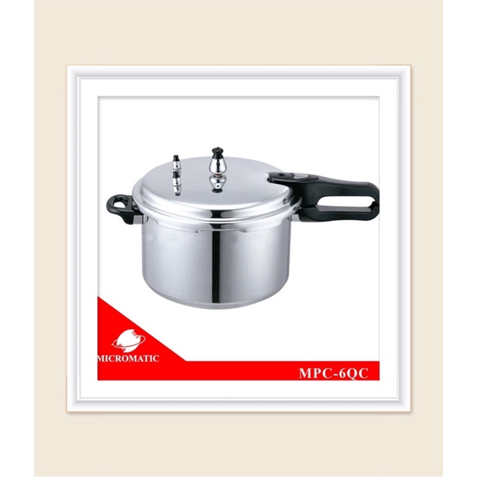Micromatic MPC 6QC 6 Quarts Pressure Cooker 24cm (Silver) Shopee