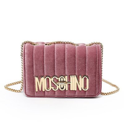 Velvet Women Handbag MOSOHINO Luxury Stripe Flap Chain Crossbody Bags 