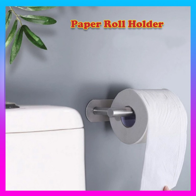 Nail Free Wall Mount Kitchen Bathroom Toilet Roll Paper Holder Tissue Holder Hanging Towel Rack