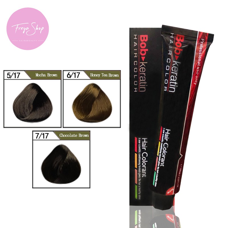 Bob Keratin Hair Color 100ml Ash Brown /17 Shopee Philippines