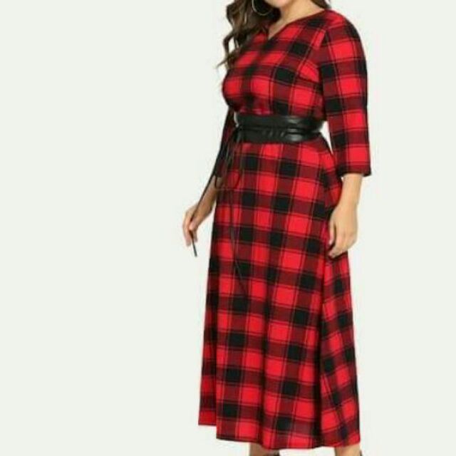 plus size checkered dress