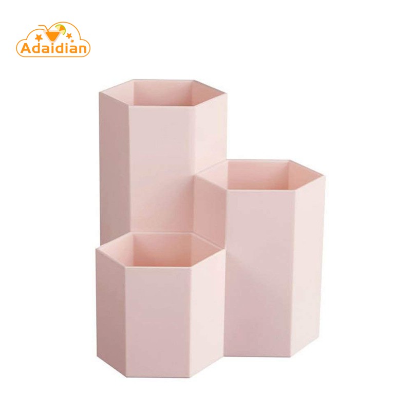 1pc Novelty Hexagon Pencil Pen Holder Desk Storage Box