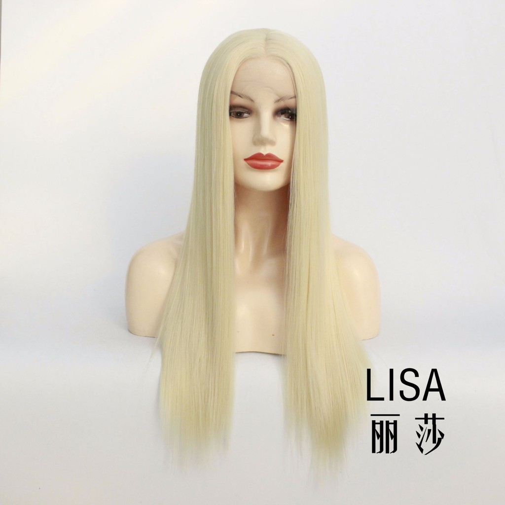 Women Straight Blonde Lace Front Wig Long Silky Peruca Shopee