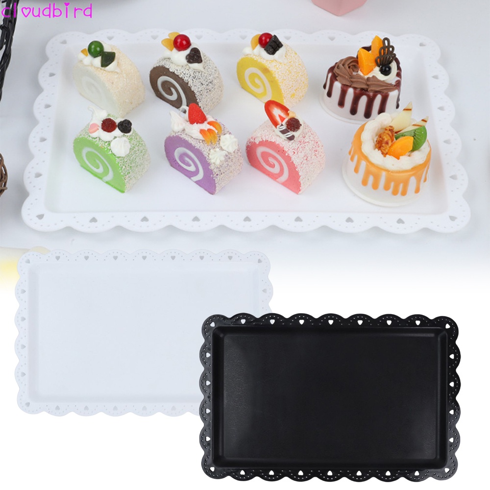 Fruit Plate Snacks Candy Dish Rectangular Plastic Cake Pan for Home