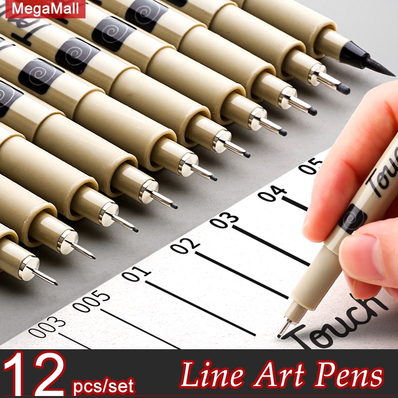 12 Pcs Drawing Pens Anime Pens Sketch Pens Precision Multiliner Drawing