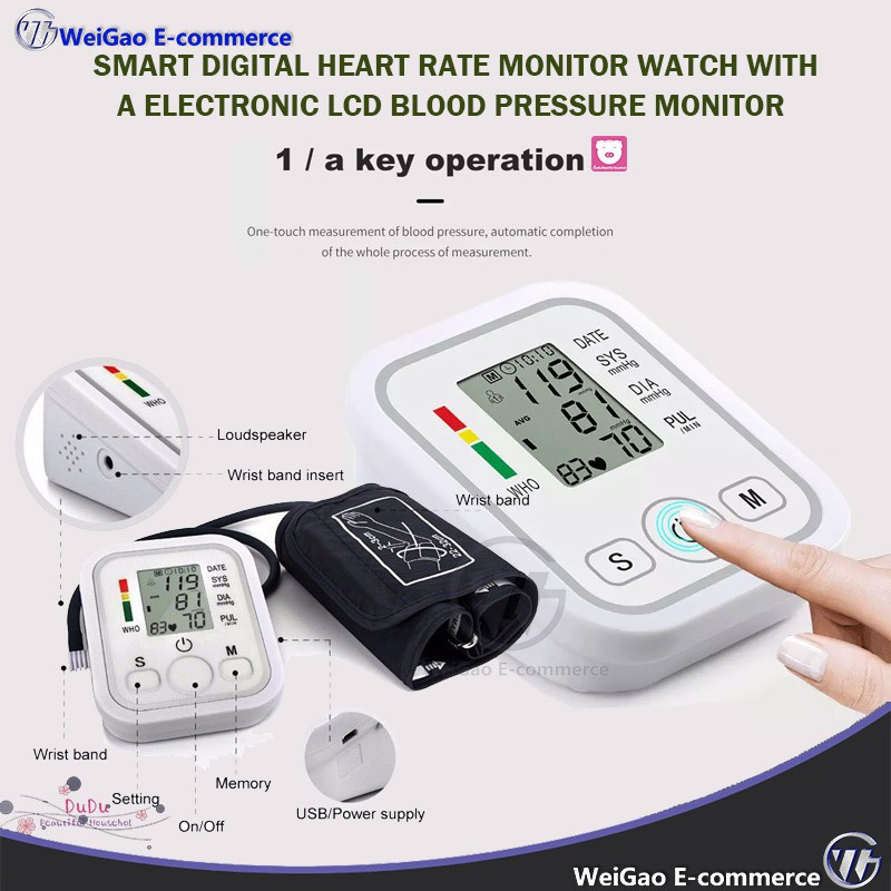 boold pressure heart rate monitor ready stock bp heart rate monitor WG ...