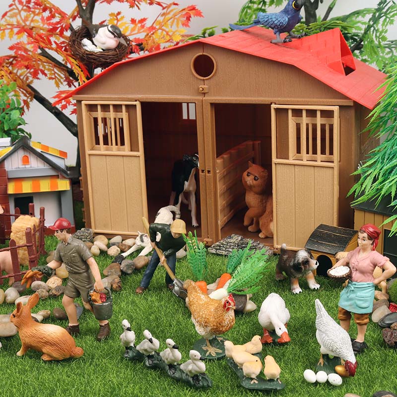 Model Farm Animal Model Decoration Set Action Figure Toy With Barn House  Fences Farm Tools Education | Shopee Philippines
