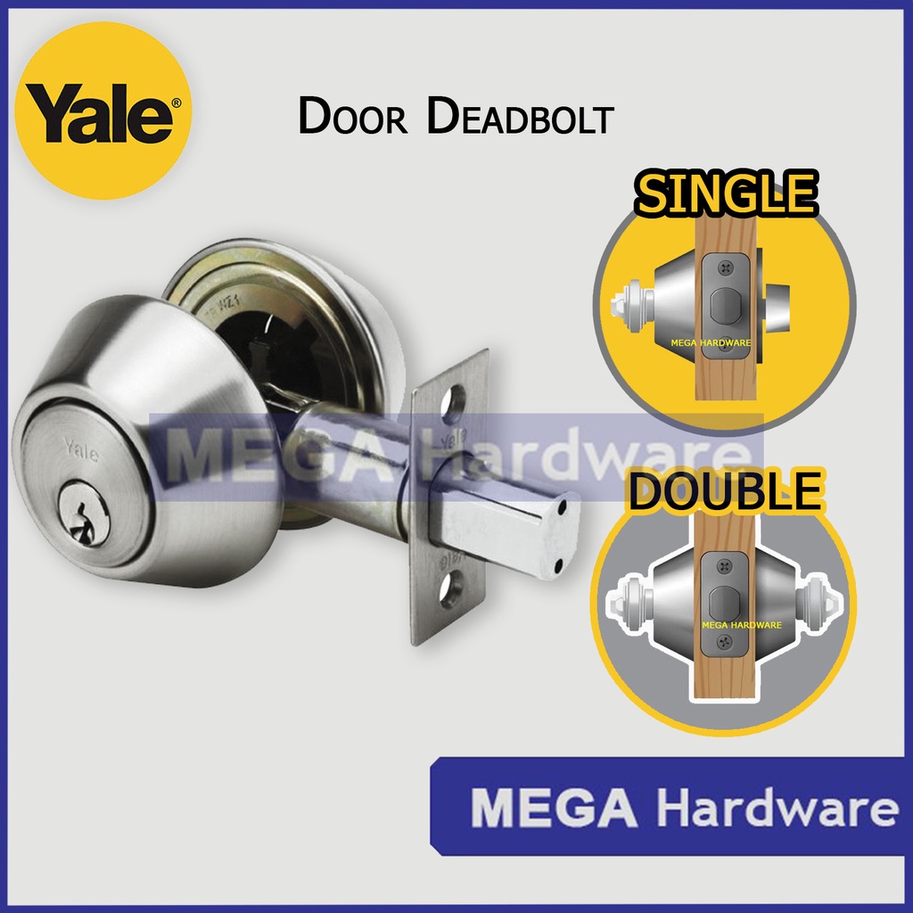 Yale Single Or Double Deadbolt Door Lock (satin Stainless Or Antique 