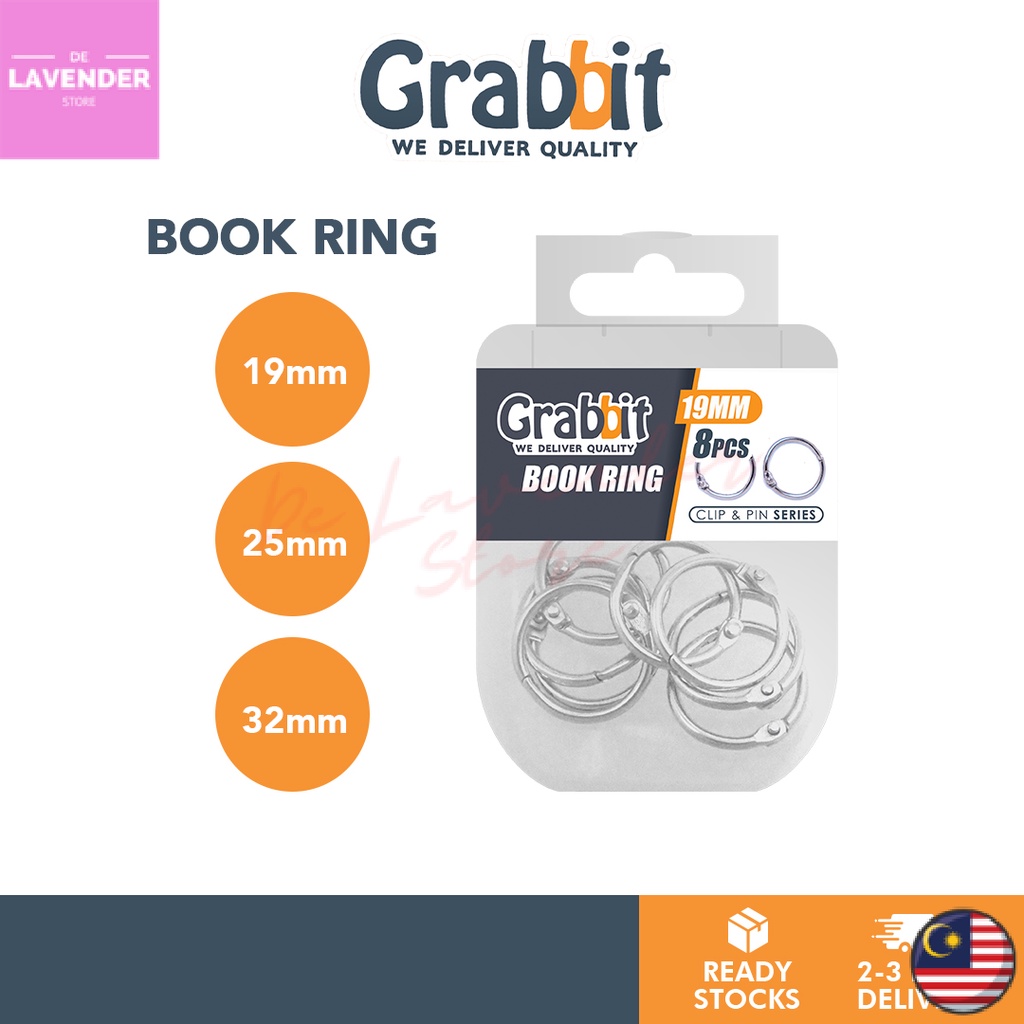 Dls GRABBIT Book Ring Binder Metal Ring Card Ring Clip Paper Ring Book