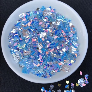 INF Mixed PVC Glitter Epoxy Resin Mold DIY Filling Nail Art Decoration Shell Peach Heart Star Golden Crystal Sequins #9