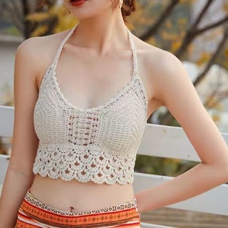 women sexy halter bikini korean fashion knitted beach wear