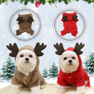 MOLAMGO Dog clothes Christmas dress up Elk transformed into pet clothes sweaters pet Christmas hoodies #4
