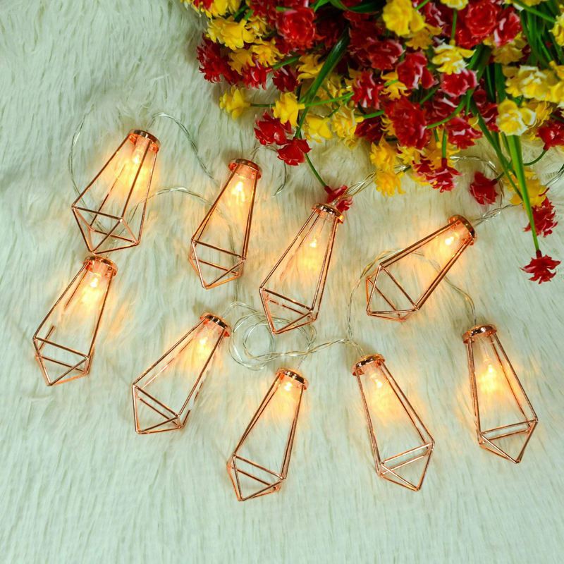 rose gold geometric fairy lights