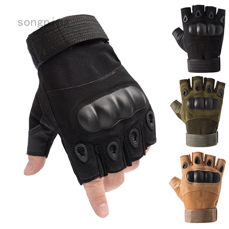 hard knuckle fingerless gloves