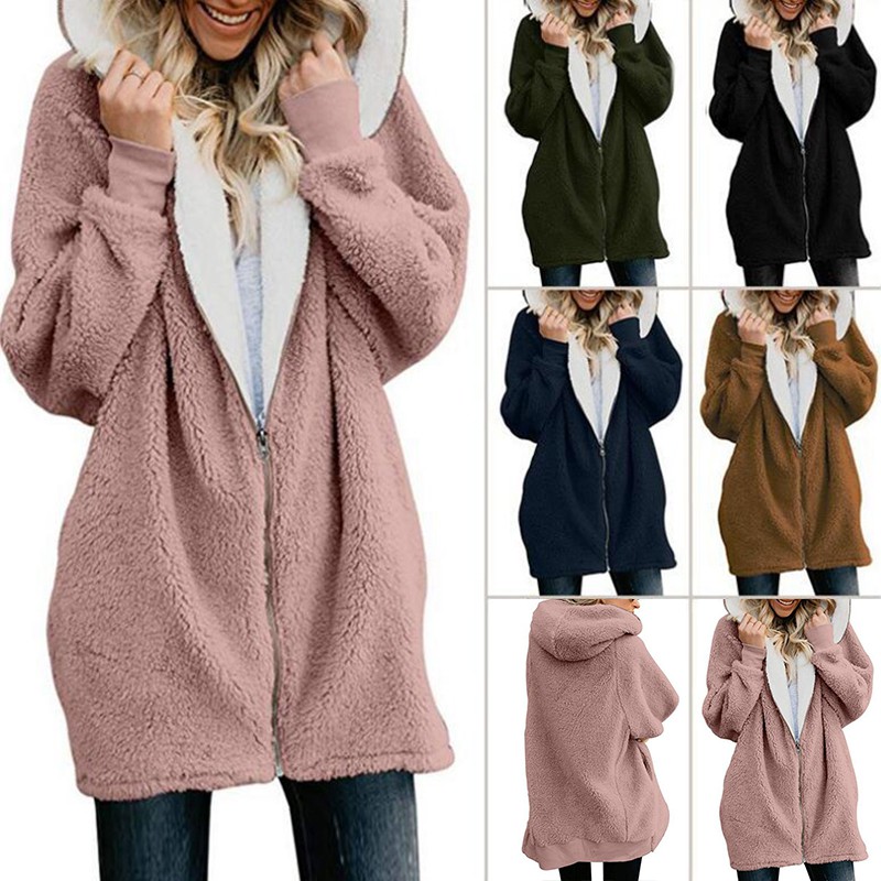 women's plus size hooded fleece jacket