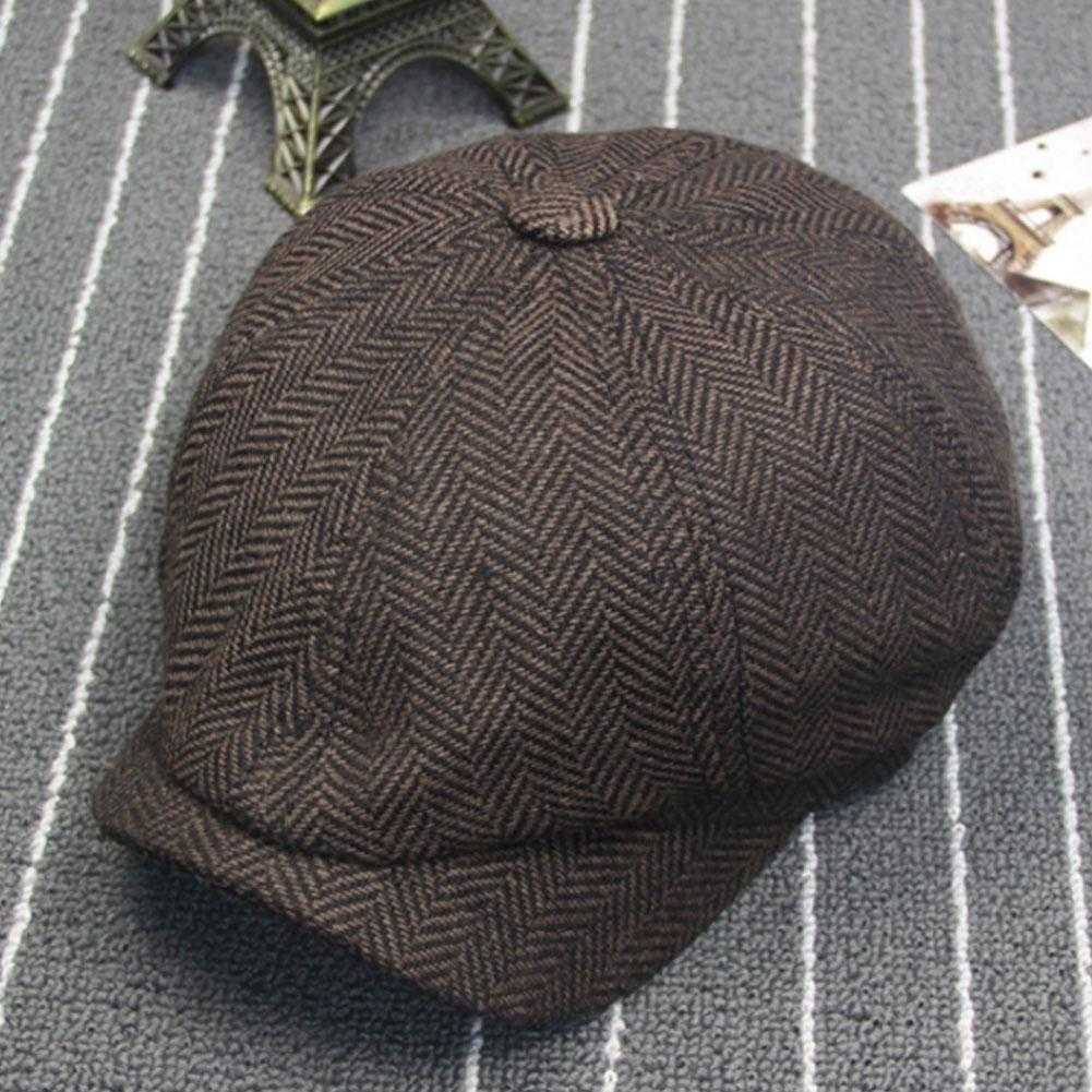 Mens Peaky Blinders Newsboy Flat Cap Grey Blue Herringbone | Shopee ...