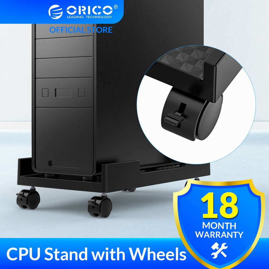 【Ready Stock】ORICO ABS Computer CPU Stand with Wheels Stable Vertical