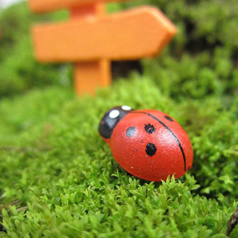 Ladybug Miniature Lawn Garden Ornament DIY Craft Bonsai Figurine Blue-9cm 