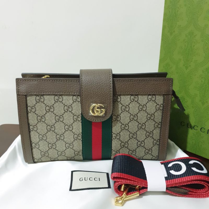 Master mirror Gucci ophidia zip wide strap sling bag auth q Shopee
