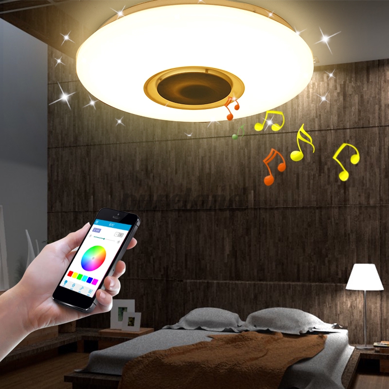 hanging light with bluetooth speaker