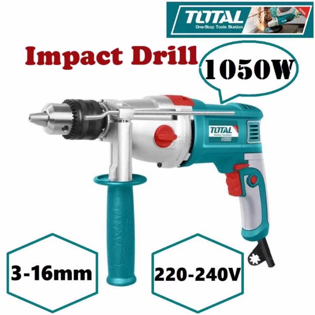 TOTAL Impact Drill 1050W Industrial chuck diameter 3mm-16mm with Depth ...