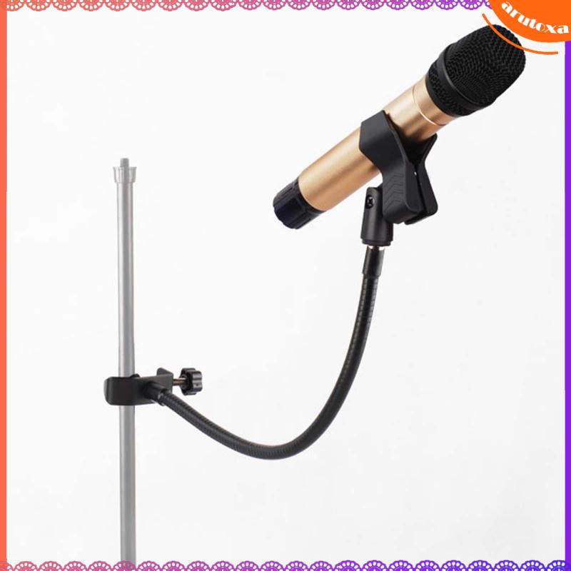 [arutoxa] Iron Mic Clip Holder with Heavy Duty Desk Clamp,Universal Hose Shelves Microphone