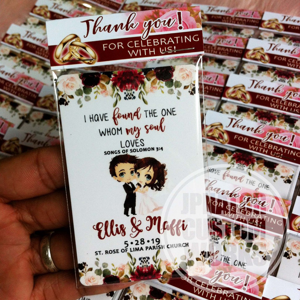 Wedding Ref (ATM Size) for Souvenirs and Giveaways Shopee