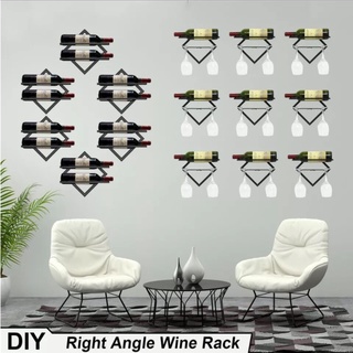 【COD】Wall Mounted Iron Wine Rack Bottle Champagne Glass Holder Shelves Bar Fashion Creative Simple #3