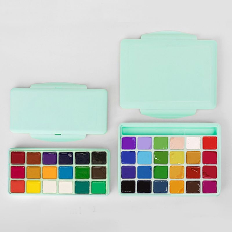 arcylic paint gouche Paint painting color box 18/24 Colors Gouache Paint Set with Palette 30ml