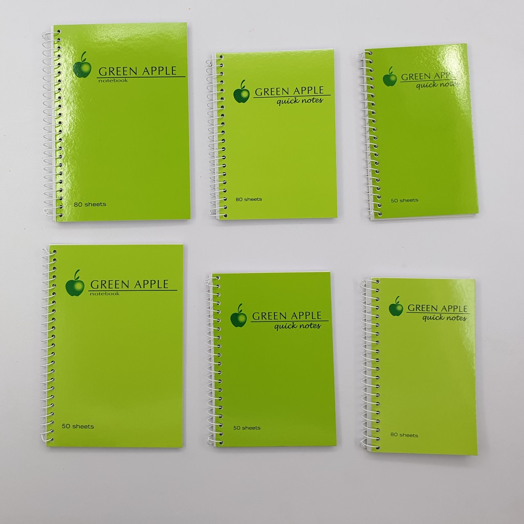 Green Apple Spiral Notebooks (Quicknotes) Shopee Philippines