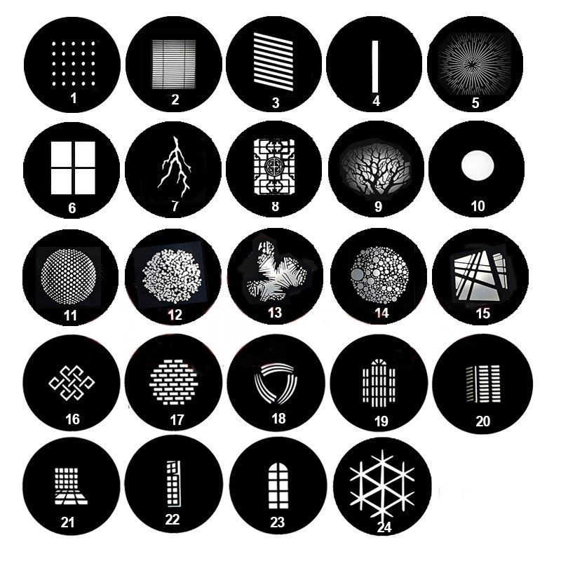 2020 new style Gobos Optical Spot Conical Snoot Slider Graphics