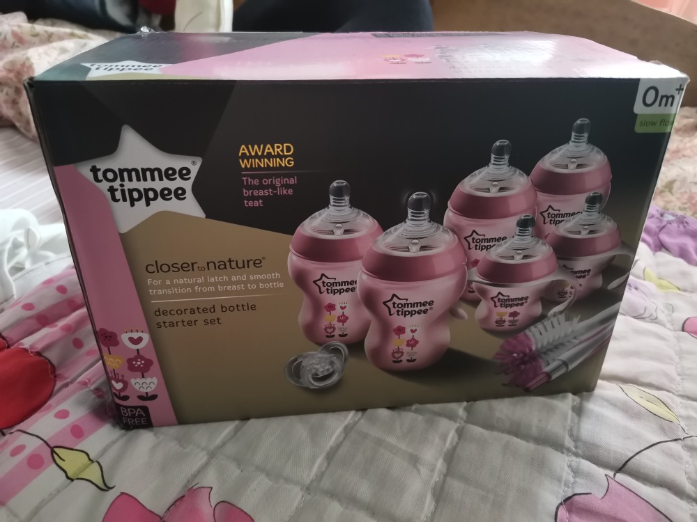 tommee tippee pink bottle set