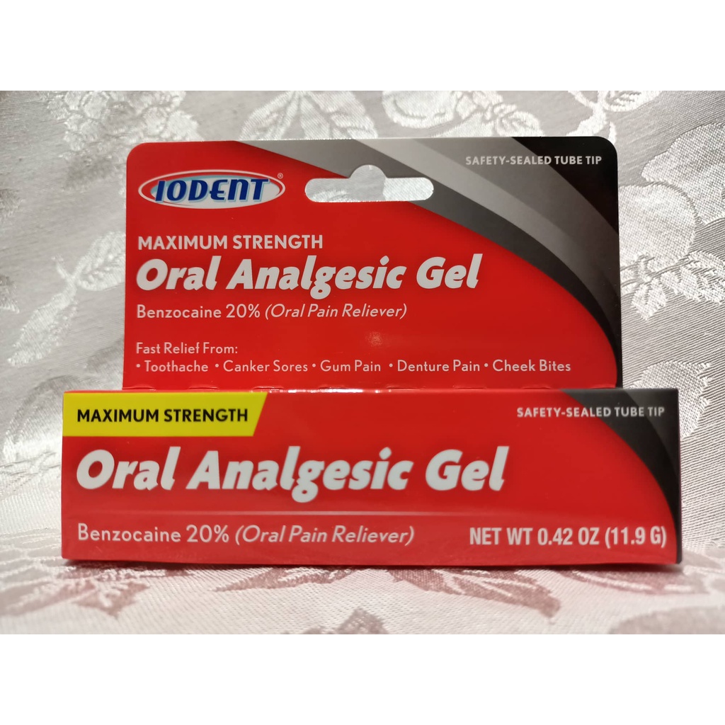 Iodent Oral Analgesic Gel for Toothache, Canker Sores etc. (11.9g