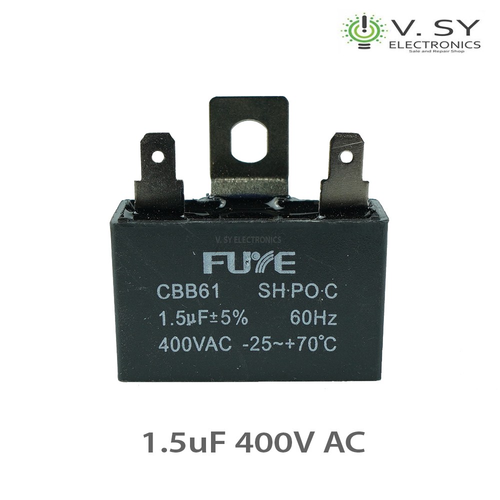 1.5uF 60Hz 400V AC Motor Running Capacitor for Electric Fan Motors 1.5 uF 400VAC 1.5uF 1.5 uF