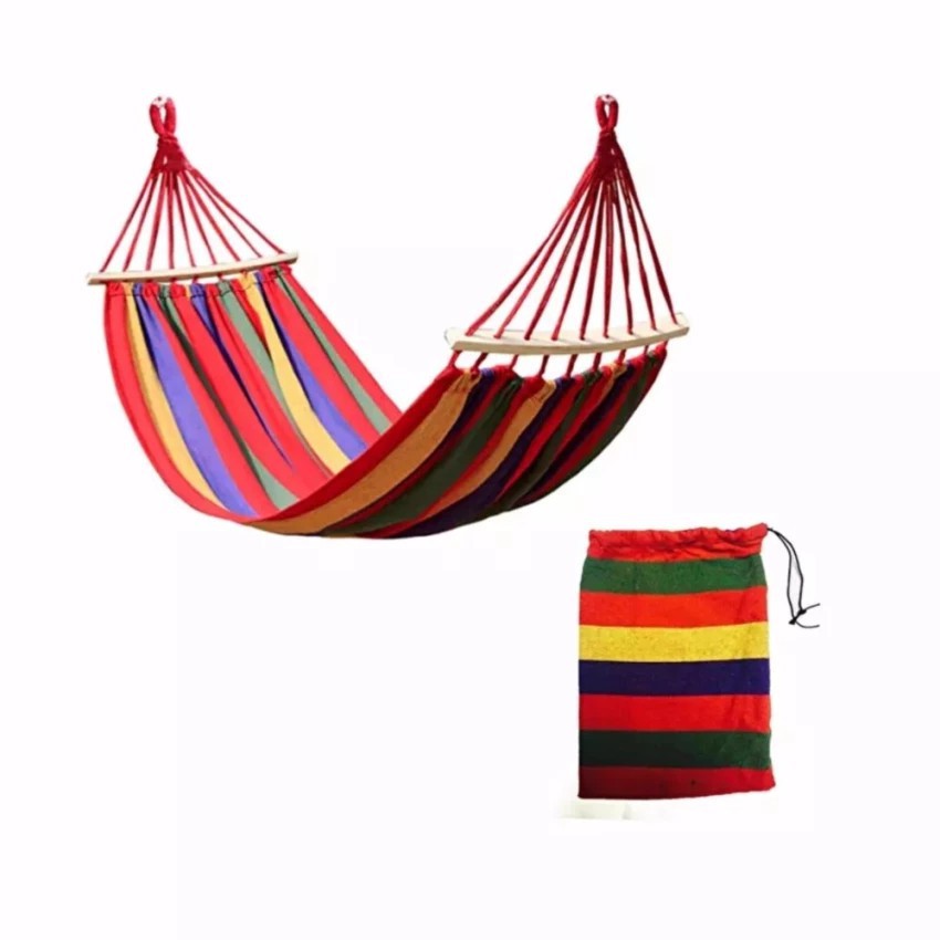 Portable Cotton Rope Outdoor Hammock Duyan (multicolor) | Shopee ...