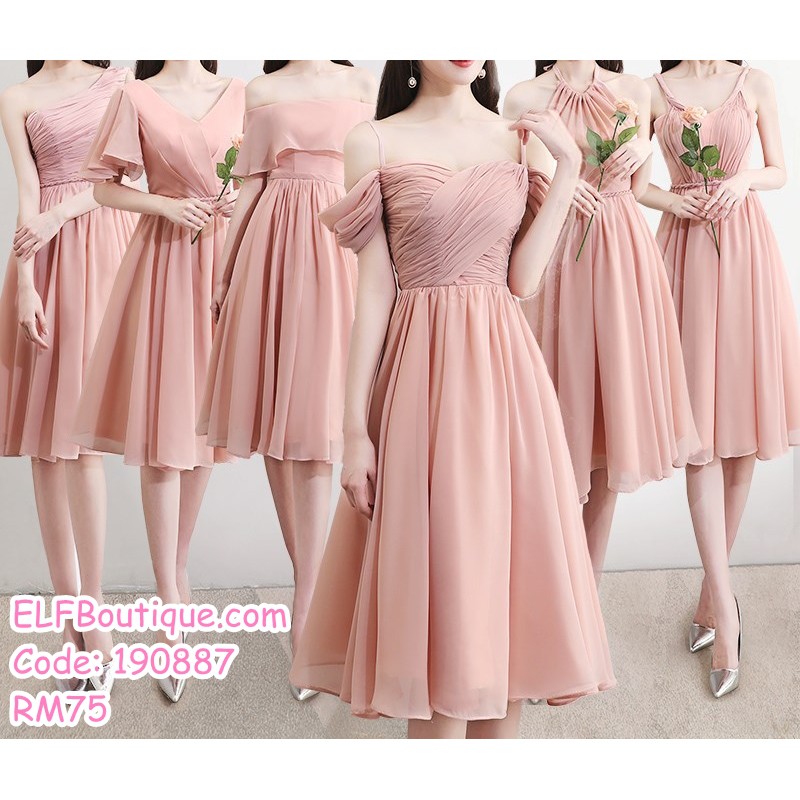 peach formal dresses short