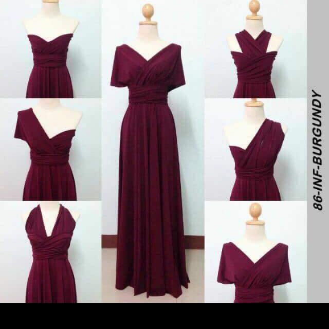 maroon gown for wedding sponsor