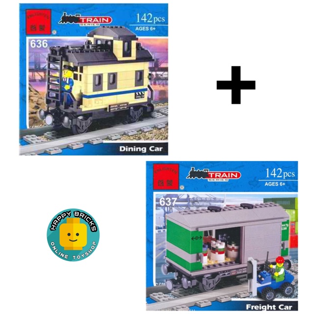 BRICK TOYS DINING TRAIN + FREIGHT TRAIN ENLIGHTEN 636 & 637 | Shopee ...