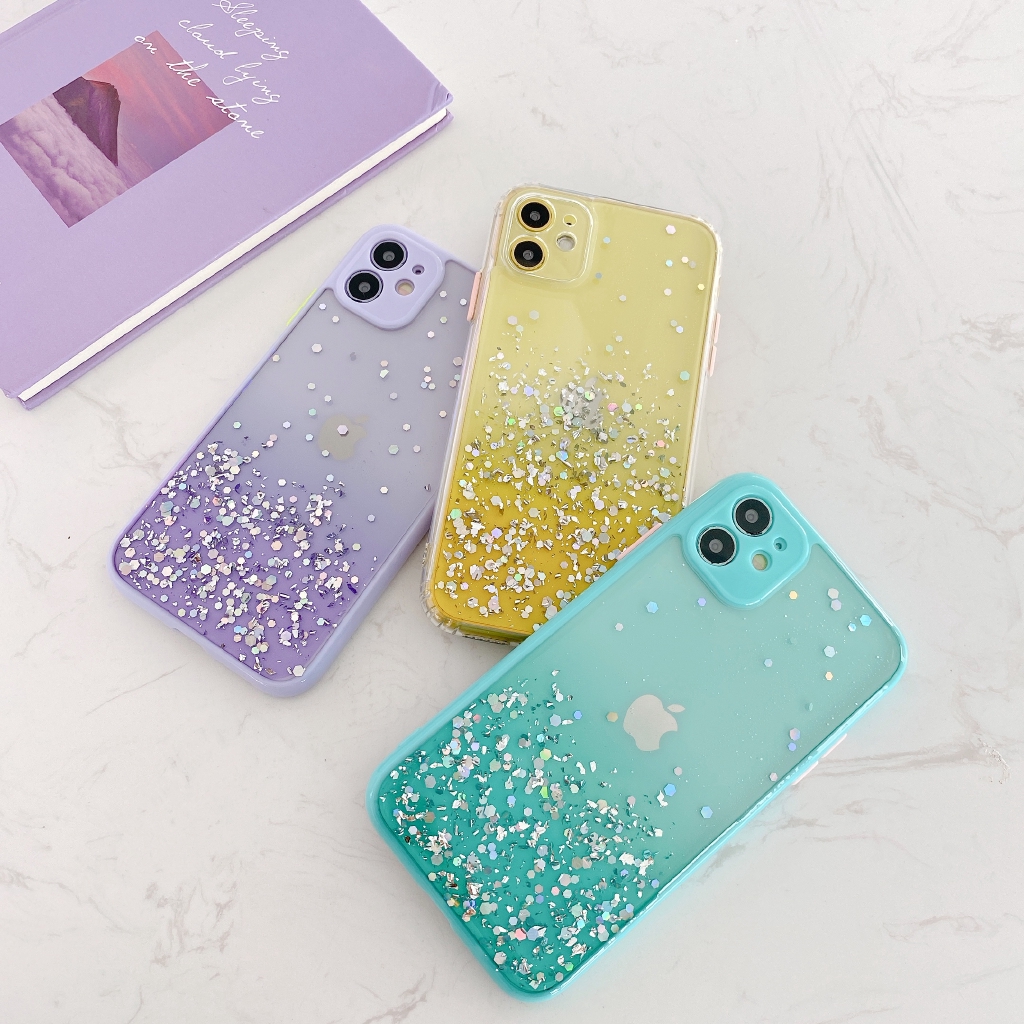 Iphone 11 Pro Max Case Luxury Glitter Foil Bling Mint Clear Silicon Cover Iphone Xs Xr X 7 8 Plus Lens Protection Cases Shopee Philippines