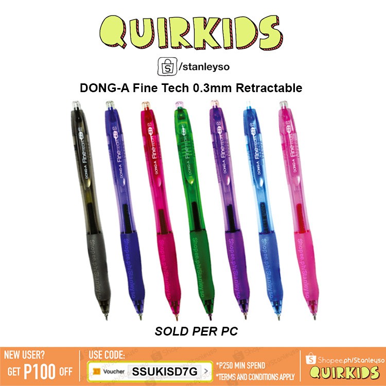 Fine Tech RT Retractable 0.3mm Gel Pen Shopee Philippines