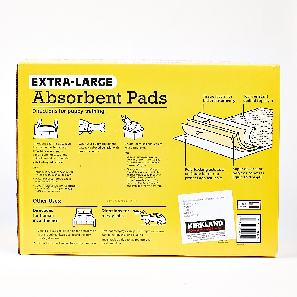 extra large absorbent pads kirkland