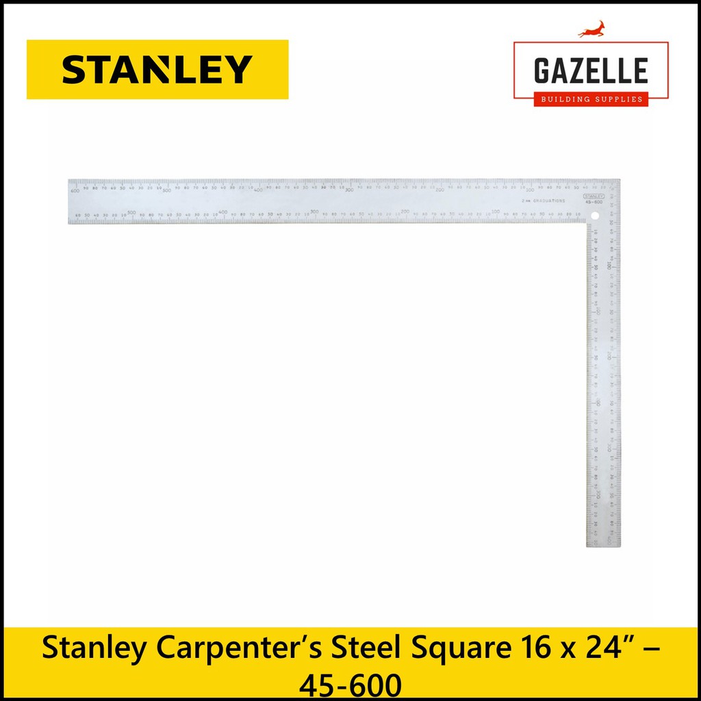Stanley Carpenter Steel Square 16 x 24" Carpentry Square 45600