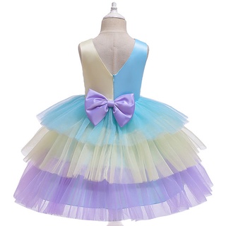 LOVI BABY New Style Unique Design Children's Clothing Color Matching Cake Princess Dress Middle Small Children Bow Performance Costume #2