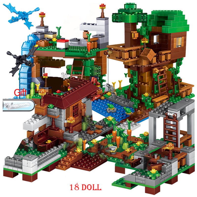 Minecraft Series Building Blocks Tree House Fortress Lego Compatible
